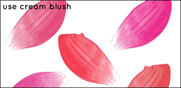 Cream blush makeup for mature skin