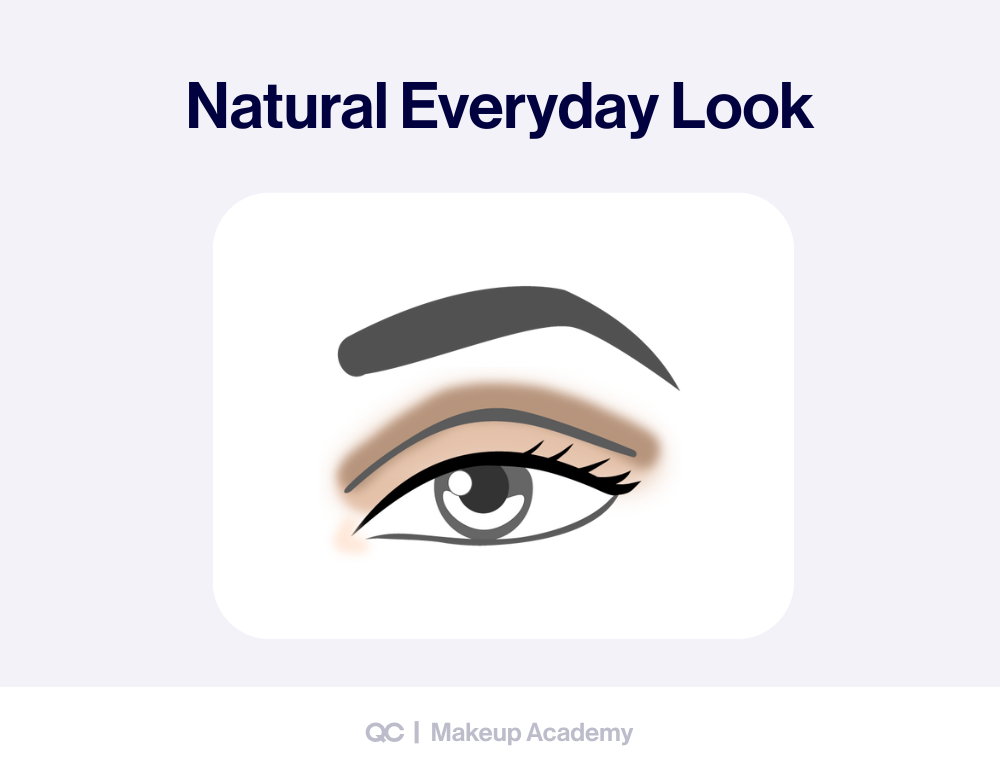 Eye shadow looks tutorial showing a natural everyday look with soft, blended shades. Step-by-step eyeshadow guide for simple daily eye makeup.