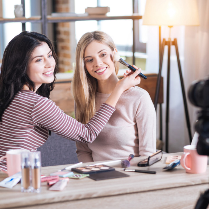 record YouTube makeup tutorials for social media presence for freelance makeup artist