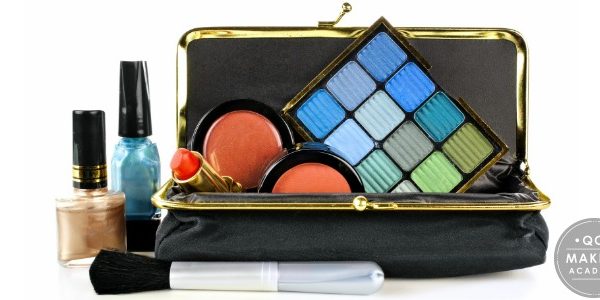 makeup kit with nail polish and lipstick