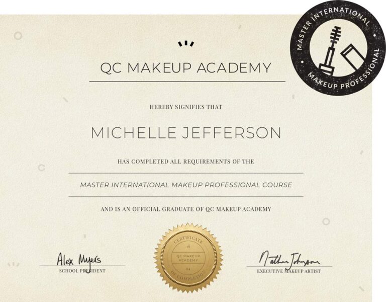 Certifications, Diplomas and Licenses QC Makeup Academy