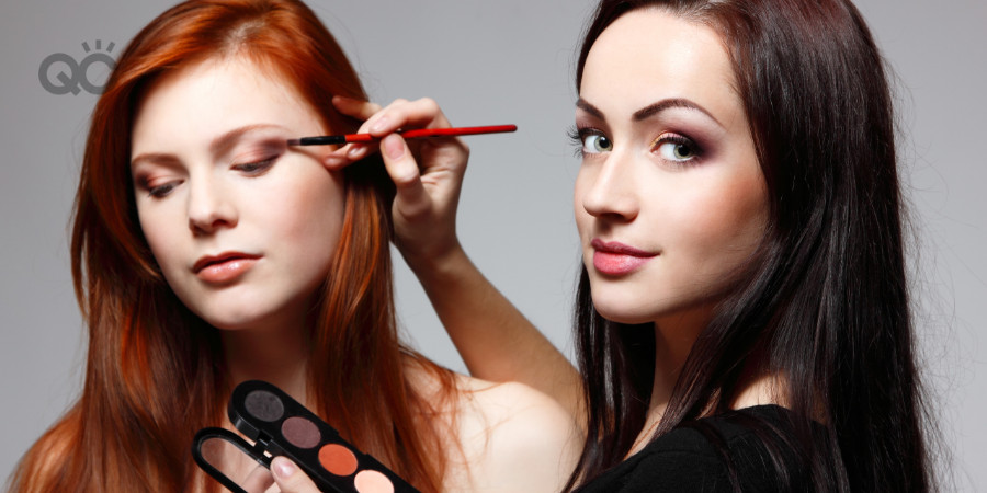 makeup artist and client