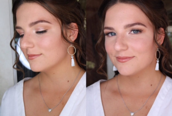 Danielle McLay Bridal makeup course artist applying makeup on bridal client