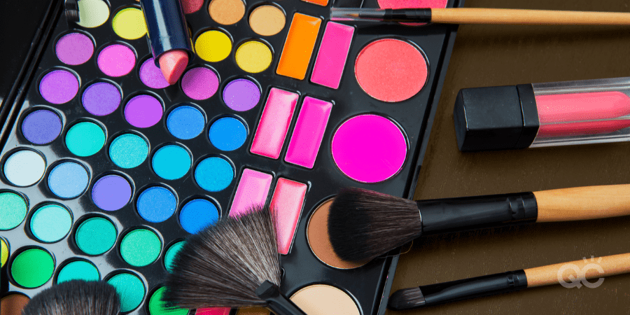 colorful makeup products