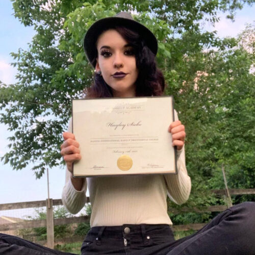 Hayley with her QC Certification